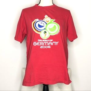 💥 FIFA 2006 World Cup Germany Red T-Shirt Sz M